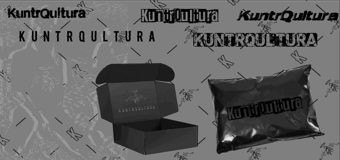 Image of Packaging design and concepts designed for Lithuanian Streetwear Brand, KuntrQultura. Designed in 2024 in Scotland.