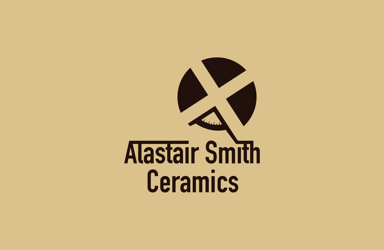 Logo and wordmakr designed by SCM Design Studio for Alastair Smith Ceramics. A Scottish studio potter based in Aberdeen, Scotland. Image captured in 2025. Logo produced in 2024.